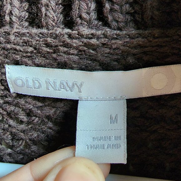 Old Navy Brown Waffle Knit Open Cardigan Size Medium - Picture 10 of 16
